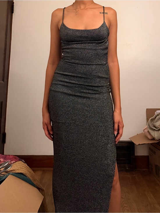 Forever 21 Dresses & Skirts - Sleeveless Metallic Charcoal Bodycon Dress • Forever21
